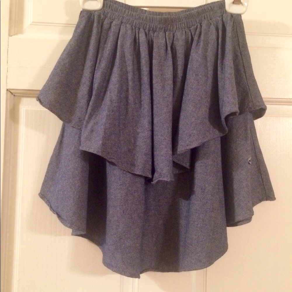 Chambray double peplum skirt XS